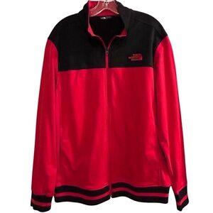 The North Face‎ Men's Track Jacket Size L Red Full Zip Casual
